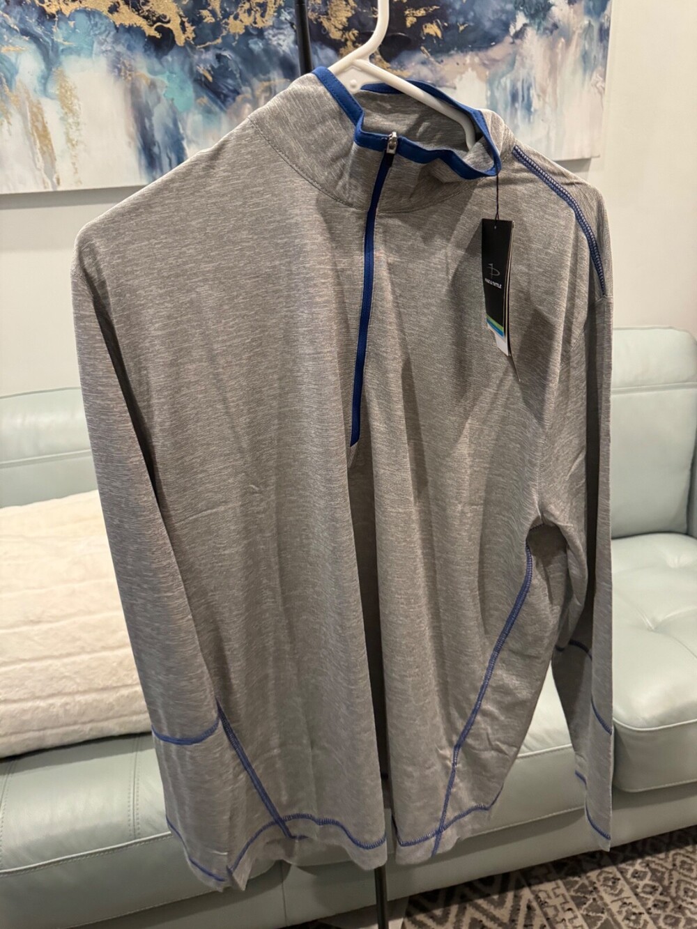 Page & Tuttle Contrast Stitch Quarter Zip UPF 30 Pullover Golf Cool Swing Micro